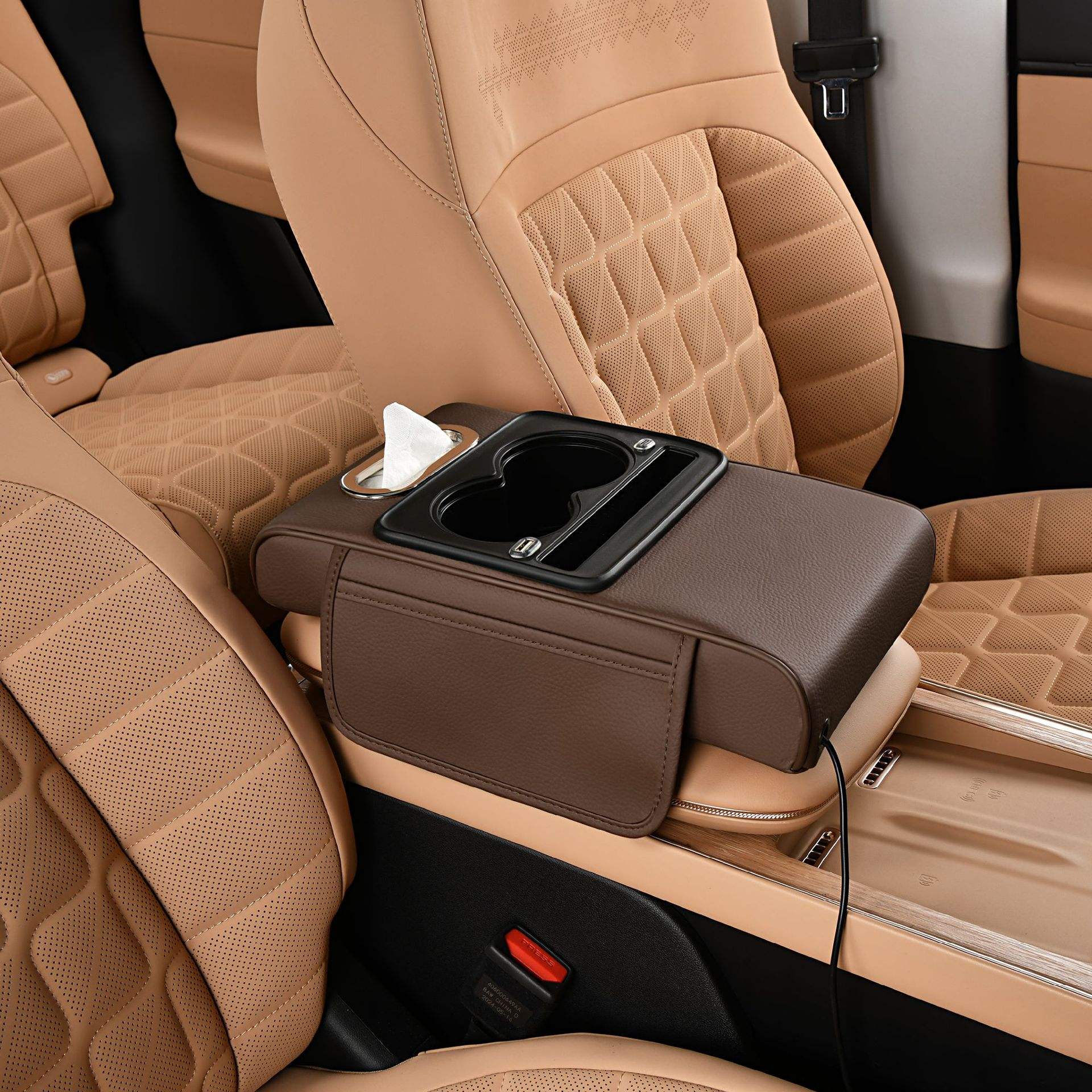 Marcan Universal Car Armrest Box with Cup Holder USB Charging | Cross-border Car Storage Solution